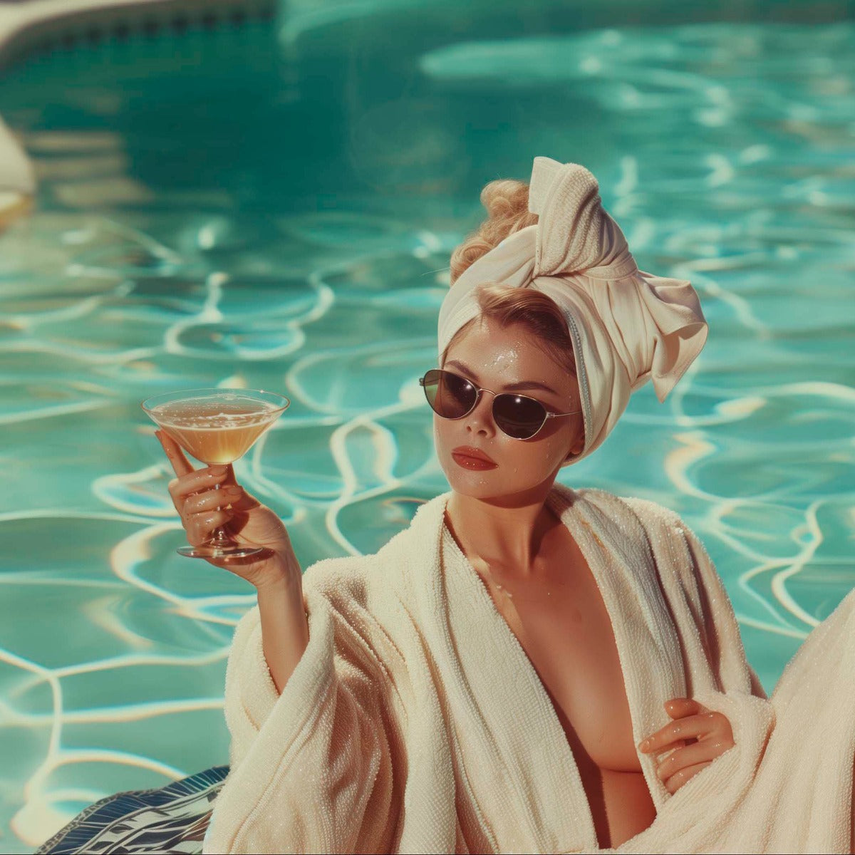 Luxury at the Pool Walldecoration Wandkraft 74x74 cm