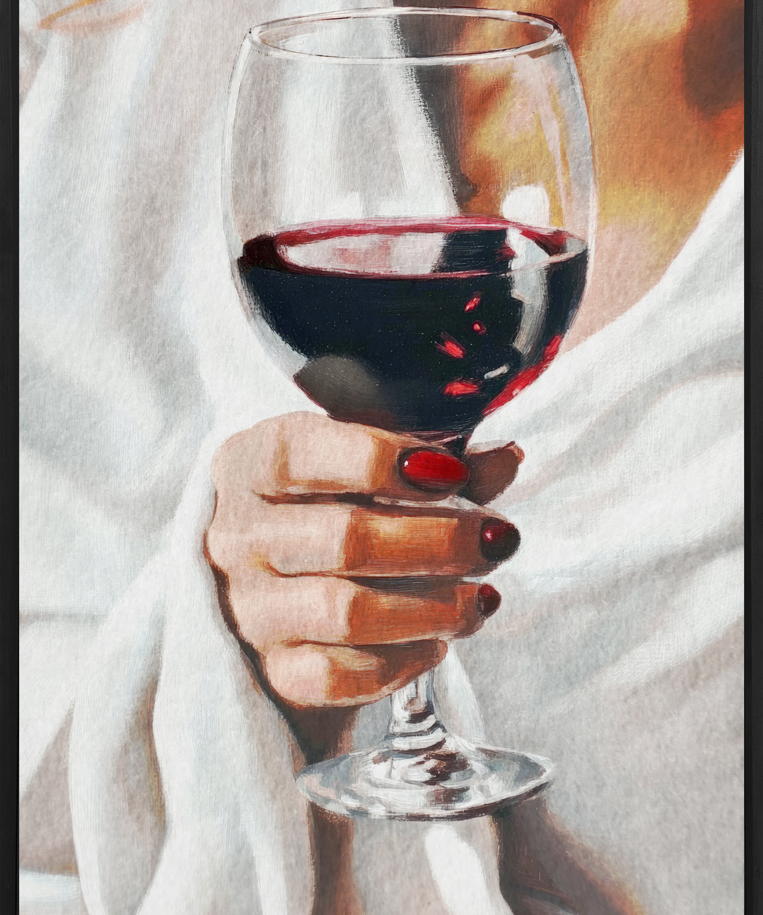 Crimson Elegance Walldecoration Wandkraft Canvas 40x60 cm Baklijst Zwart