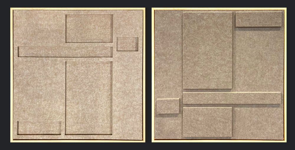 Feltro Acustico 007 Set Walldecoration Wandkraft 60x60 cm Baklijst Blank