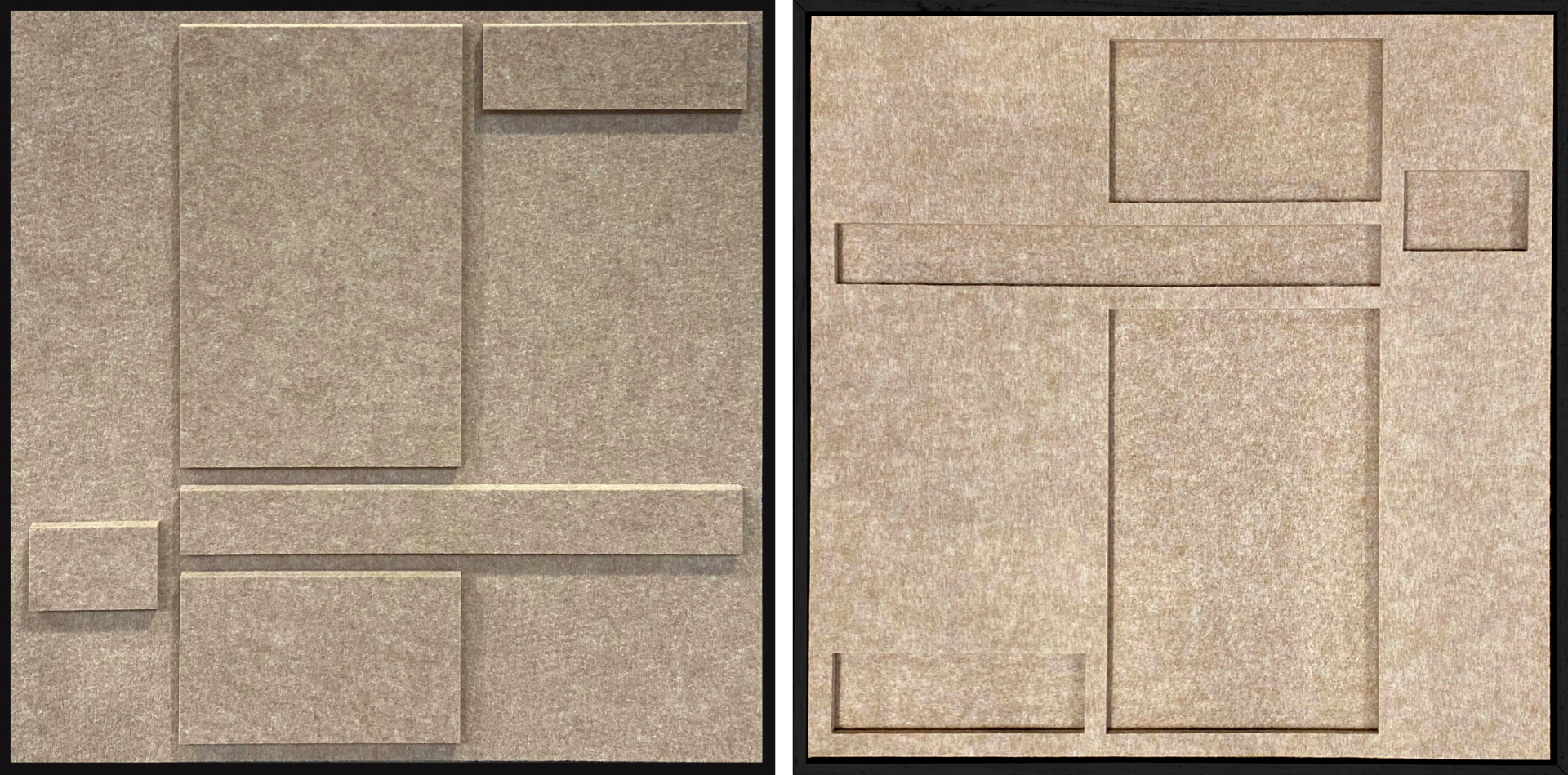Feltro Acustico 007 Set Walldecoration Wandkraft 60x60 cm Baklijst Zwart