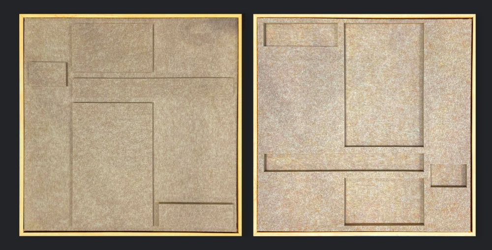 Feltro Acustico 008 Set Walldecoration Wandkraft 60x60 cm Baklijst Blank