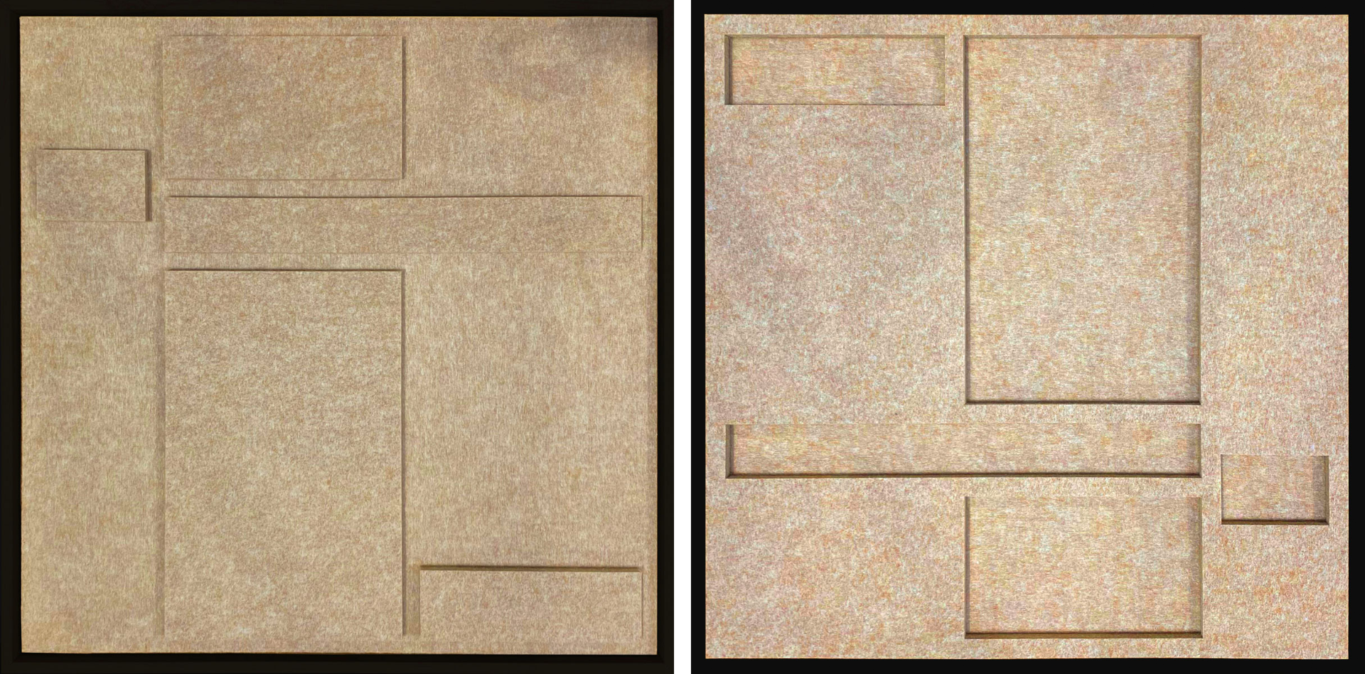 Feltro Acustico 008 Set Walldecoration Wandkraft 60x60 cm Baklijst Zwart