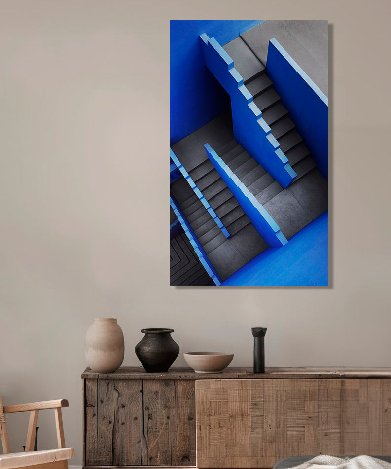Stairway in Cool Blue Walldecoration Wandkraft