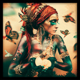 Summon II Walldecoration Wandkraft 100x100 cm Paneellijst Zwart