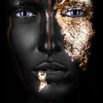 Noir Gold Walldecoration Wandkraft 80x120 cm Paneellijst Zwart