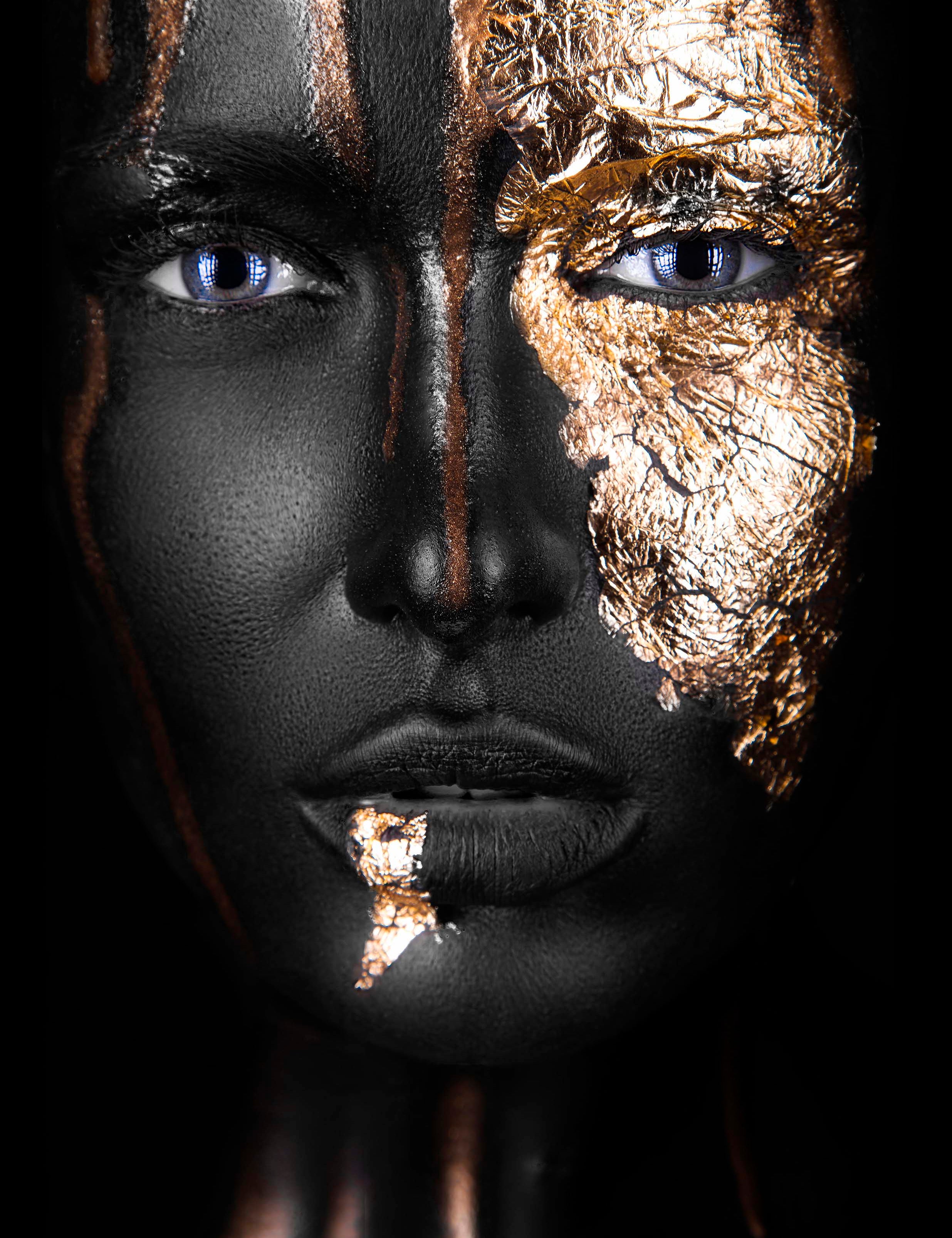Noir Gold Walldecoration Wandkraft 80x120 cm Paneellijst Zwart