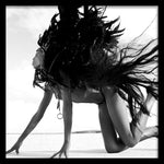 Black Swan Walldecoration Wandkraft 100x100 cm Paneellijst Zwart