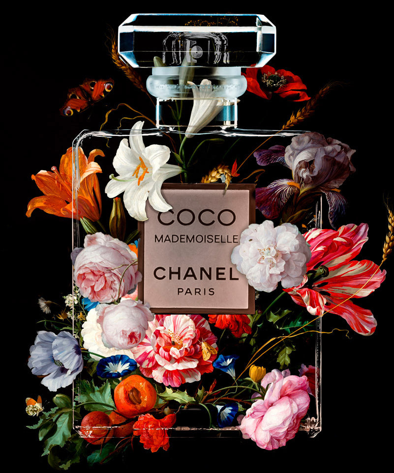 The Perfume Collection VI Walldecoration Wandkraft 80x120 cm Baklijst zwart