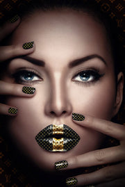 Fashion Lips II Wanddekoration von Wandkraft, 80x120 cm, Aluminium mit Profilrahmen