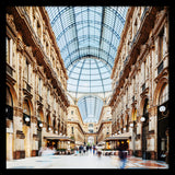 Galleria Vittorio Emanuele Milano Walldecoration Wandkraft 100x100 cm Baklijst Zwart