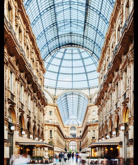 Galleria Vittorio Emanuele Milano Walldecoration Wandkraft 80x120 cm Paneellijst Zwart
