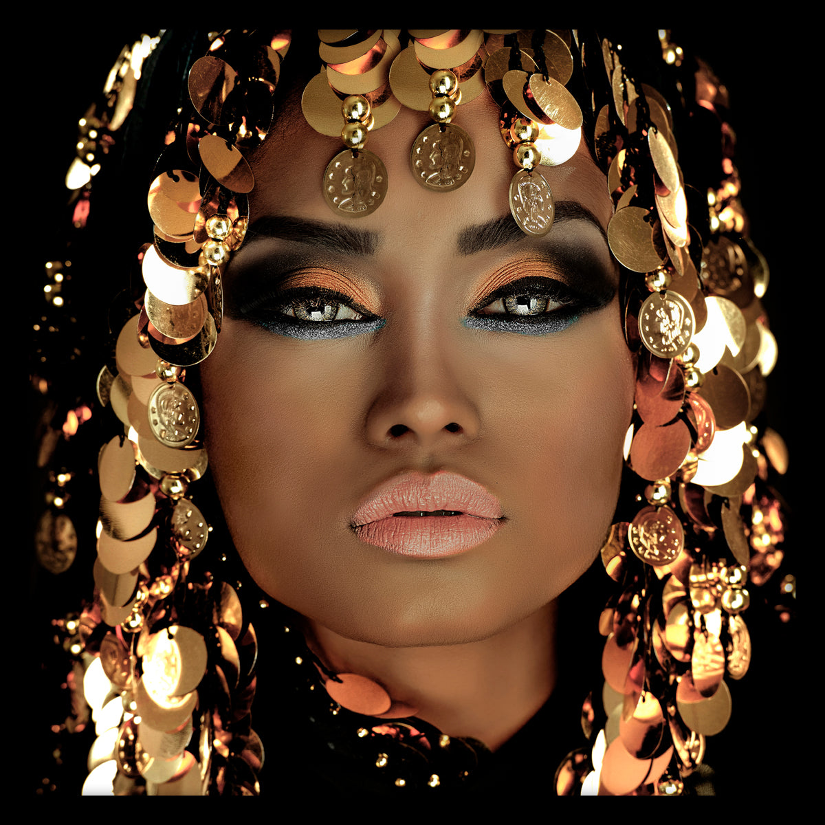 Queen of Gold Walldecoration Wandkraft 100x100 cm Paneellijst Zwart