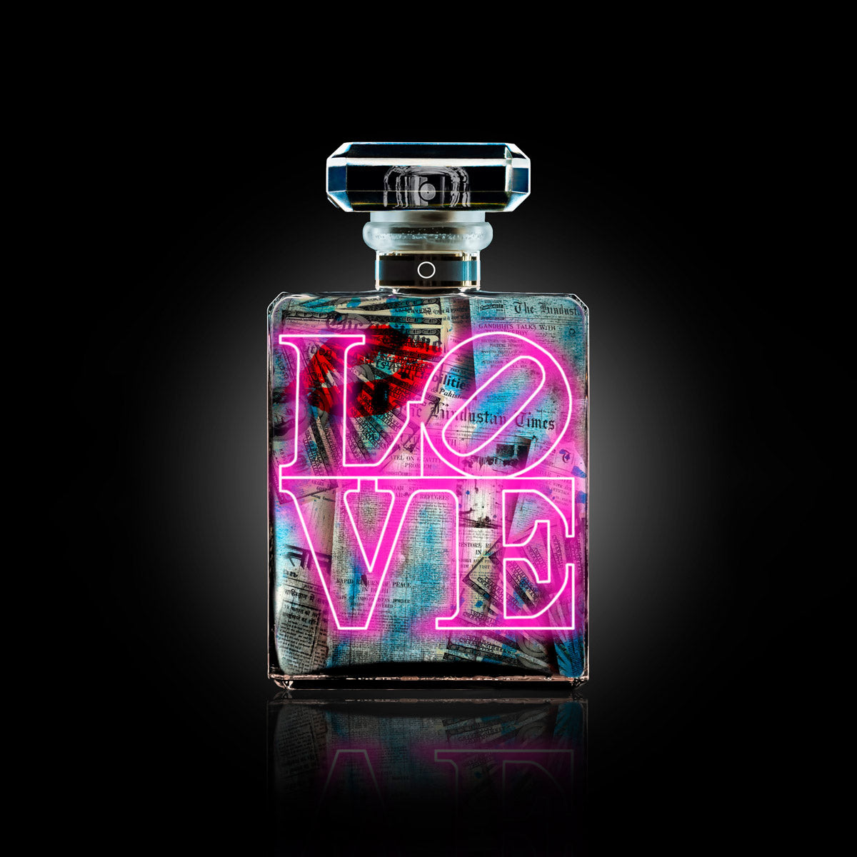 The Perfume Collection IV Walldecoration Wandkraft 100x100 cm Aluminium profiel
