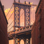Manhattan Bridge from Brooklyn street Walldecoration Wandkraft 80x120 cm Aluminium Profiel