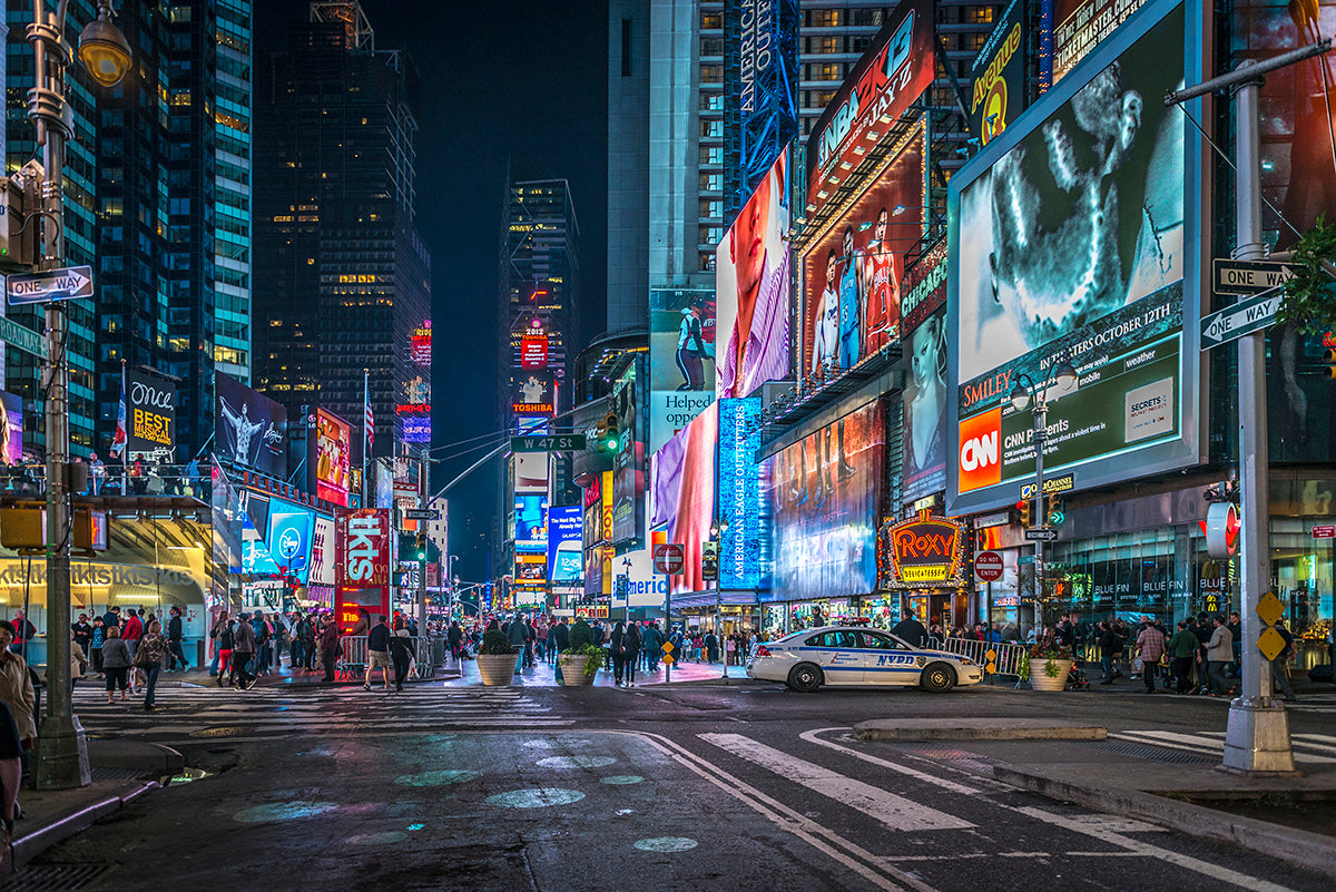 Time Square Walldecoration Wandkraft 120x80 cm Baklijst zwart