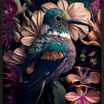 The Hummingbird Walldecoration Wandkraft 80x120 cm Baklijst zwart