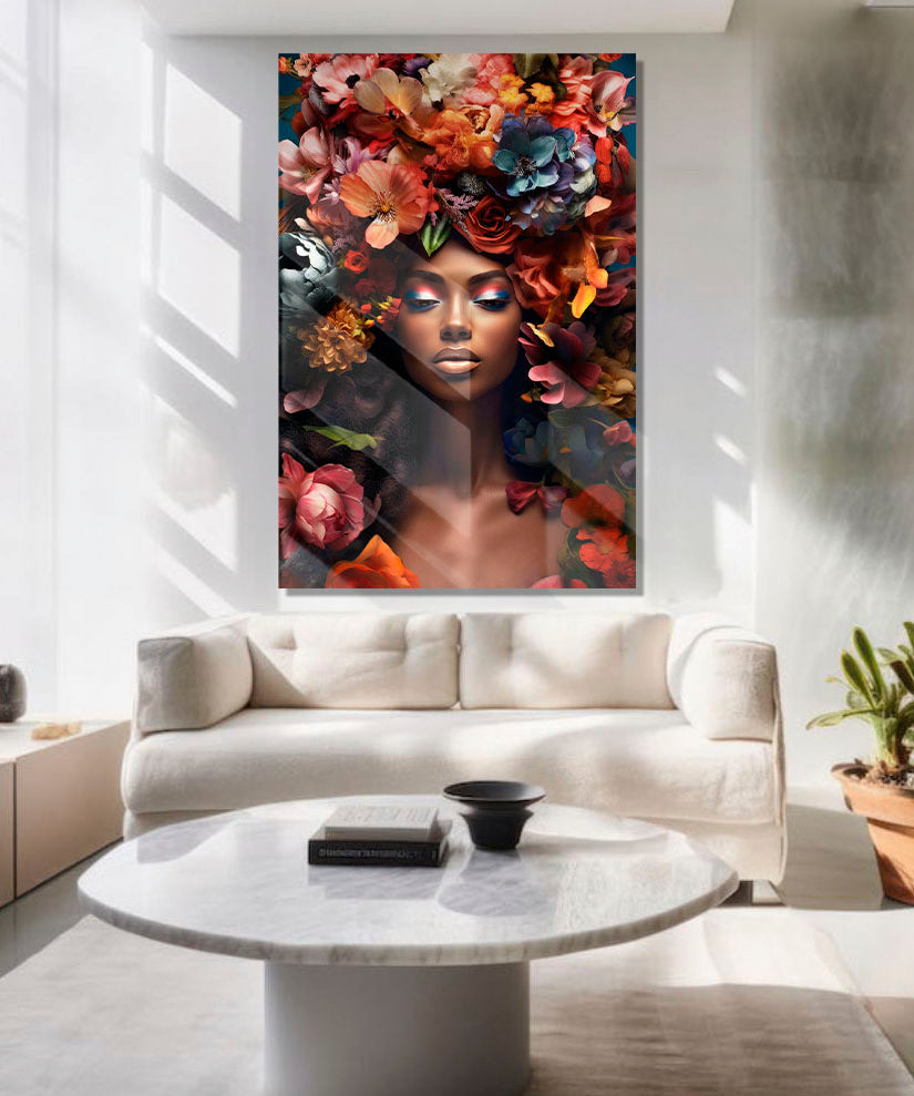 Flower Power Woman I Walldecoration Wandkraft