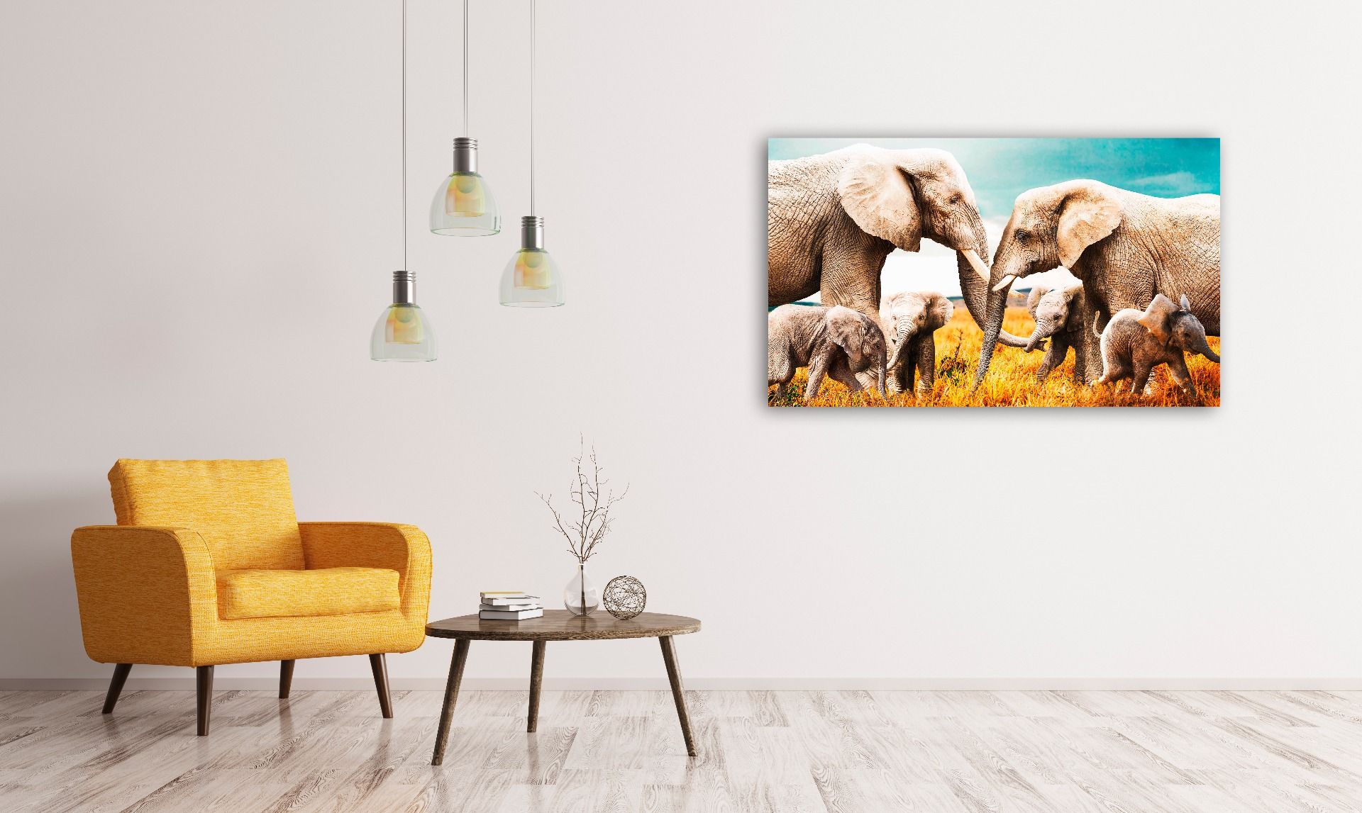 Elephant Family Walldecoration Wandkraft