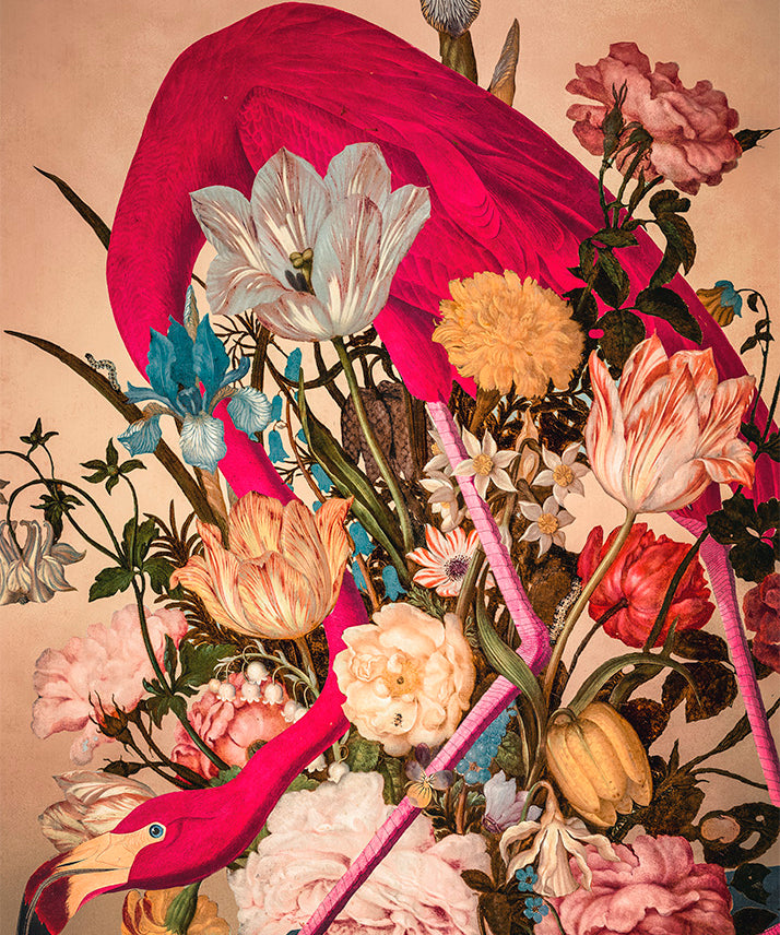 American Flamingo Walldecoration Wandkraft 70x118 cm