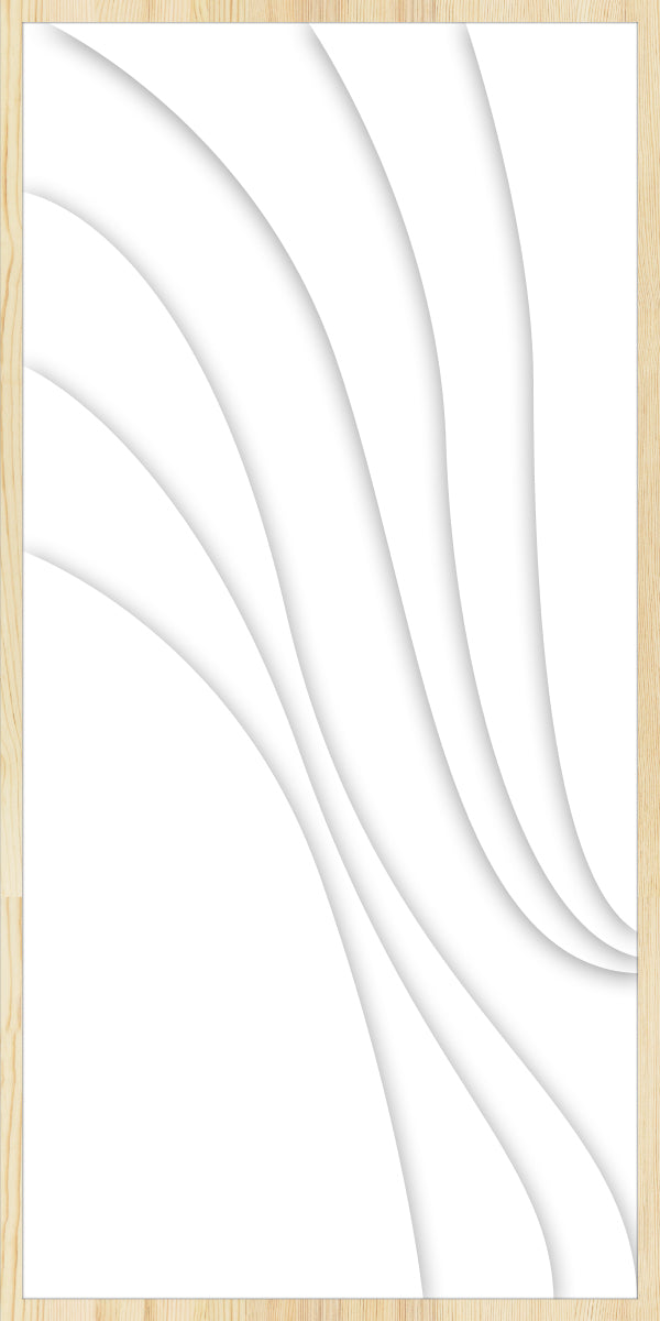 Jeu En Ligne zacht groen Walldecoration Wandkraft 98x198 cm Houten baklijst blank