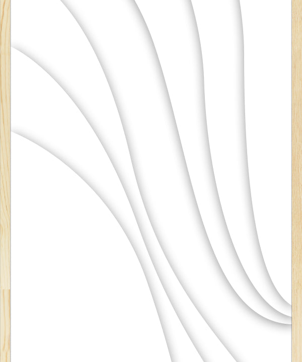 Jeu En Ligne zacht groen Walldecoration Wandkraft 98x198 cm Houten baklijst blank