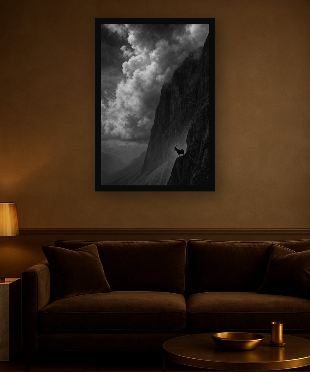 Stone Ledge interieur mockup met zwarte lijst