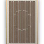 Panneau en feutre acoustique Striped Sun Cocoa, cadre caisse naturel