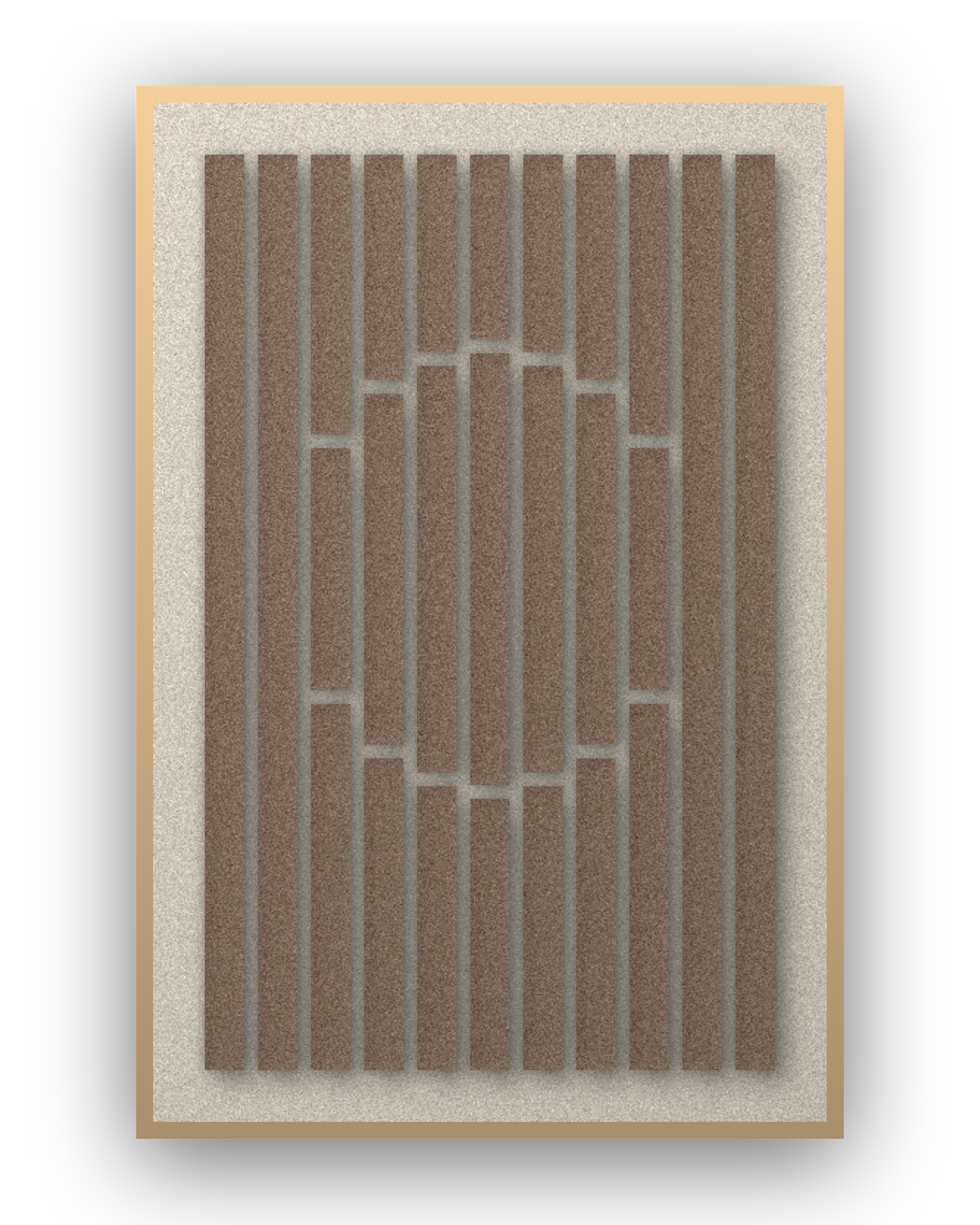 Panneau en feutre acoustique Striped Sun Cocoa, cadre caisse naturel