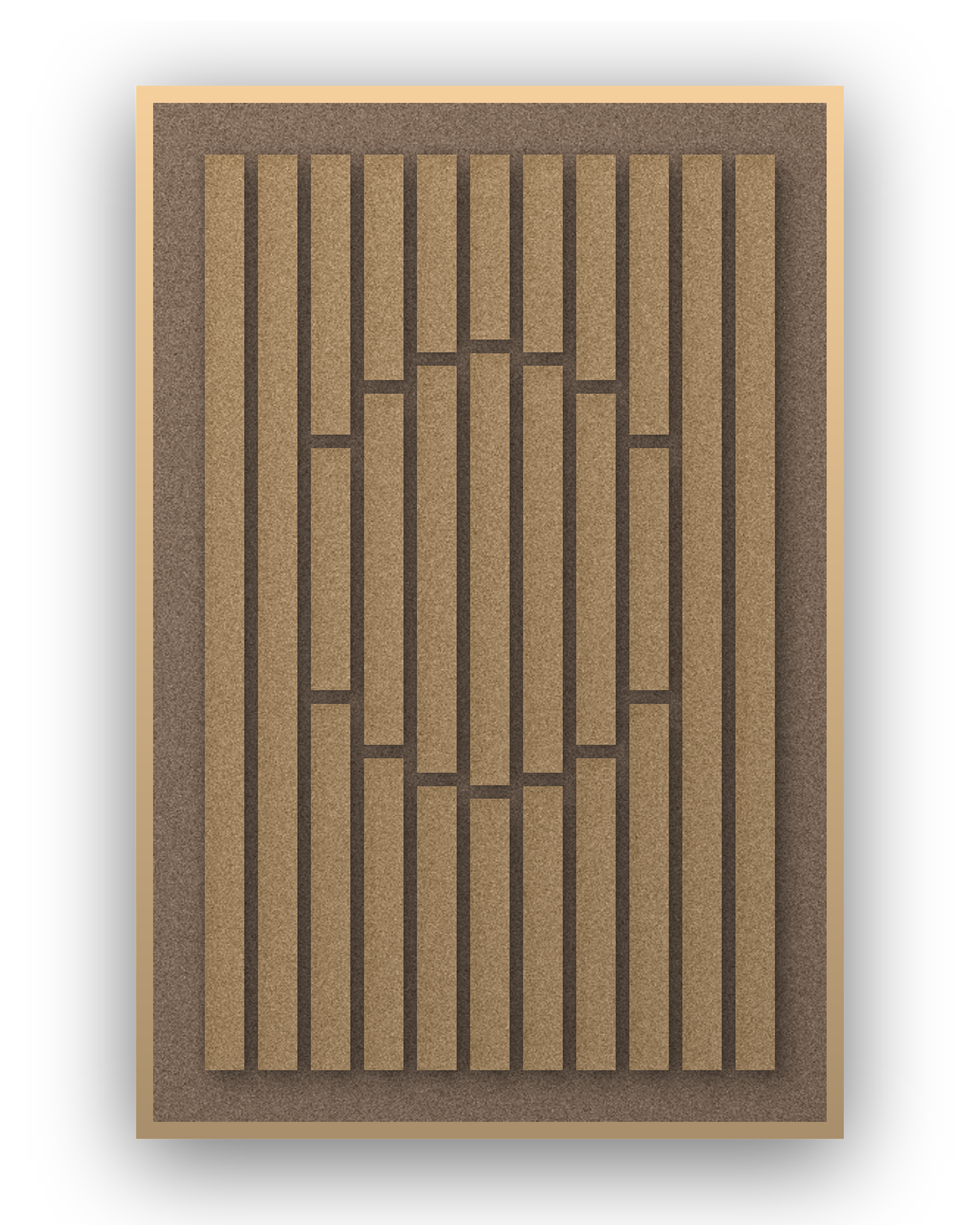 Panneau en feutre acoustique Striped Sun Latte, cadre caisse naturel