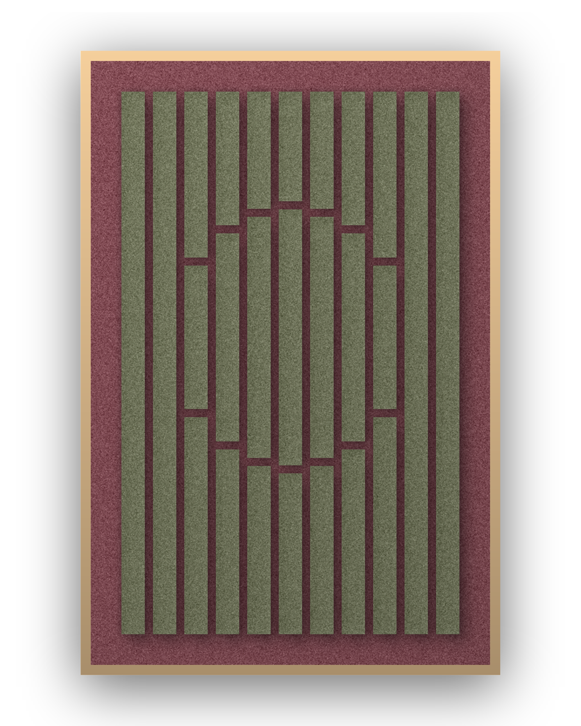 Panneau en feutre acoustique Striped Sun Wine, cadre caisse naturel