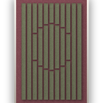 Panneau en feutre acoustique Striped Sun Wine avec cadre caisse blanc, détouré