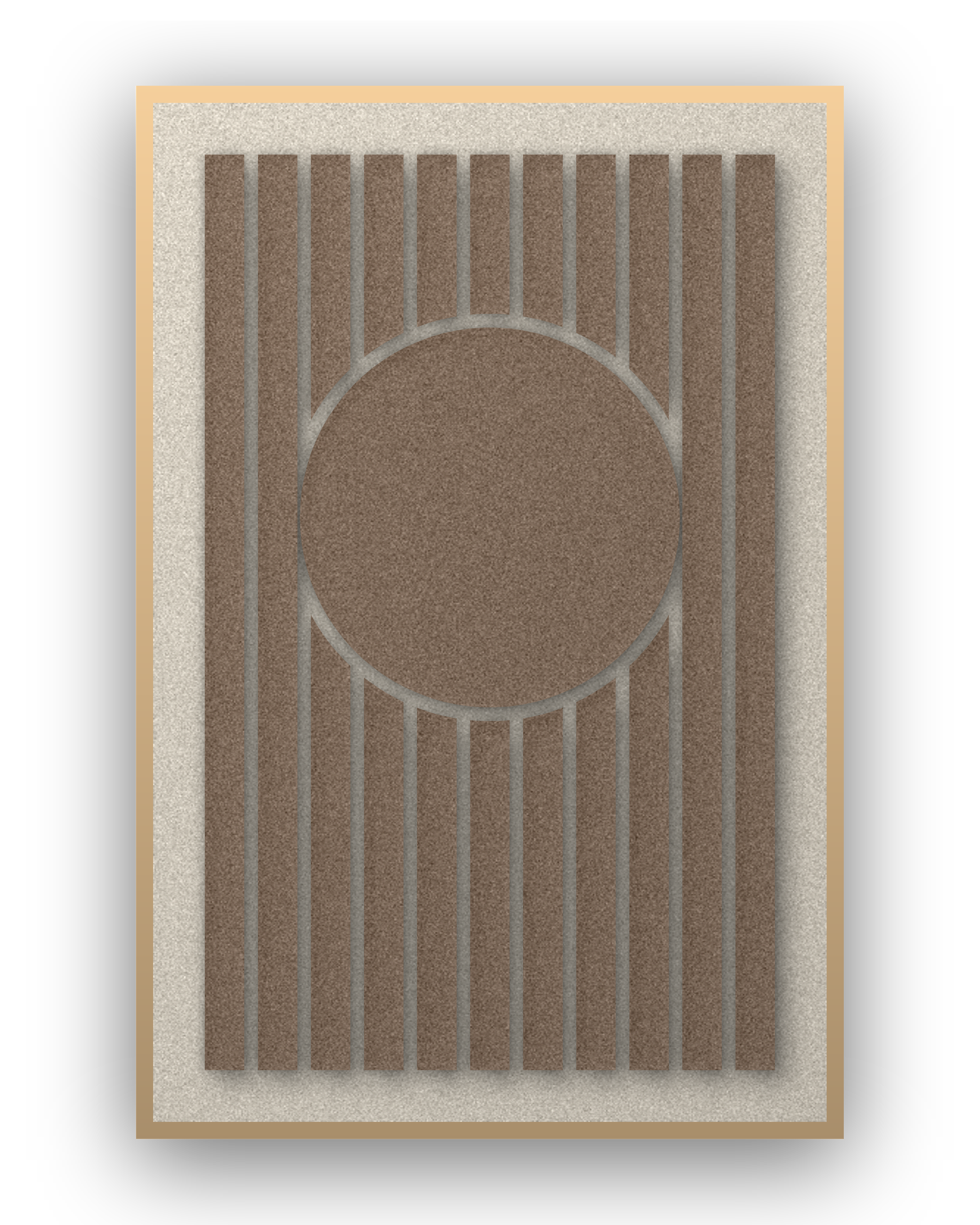 Panneau en feutre acoustique Sun Bend Cocoa, cadre caisse naturel