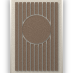 Panneau en feutre acoustique Sun Bend Cocoa avec cadre caisse blanc, détouré