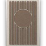 Panneau en feutre acoustique Sun Bend Cocoa avec cadre caisse blanc, détouré
