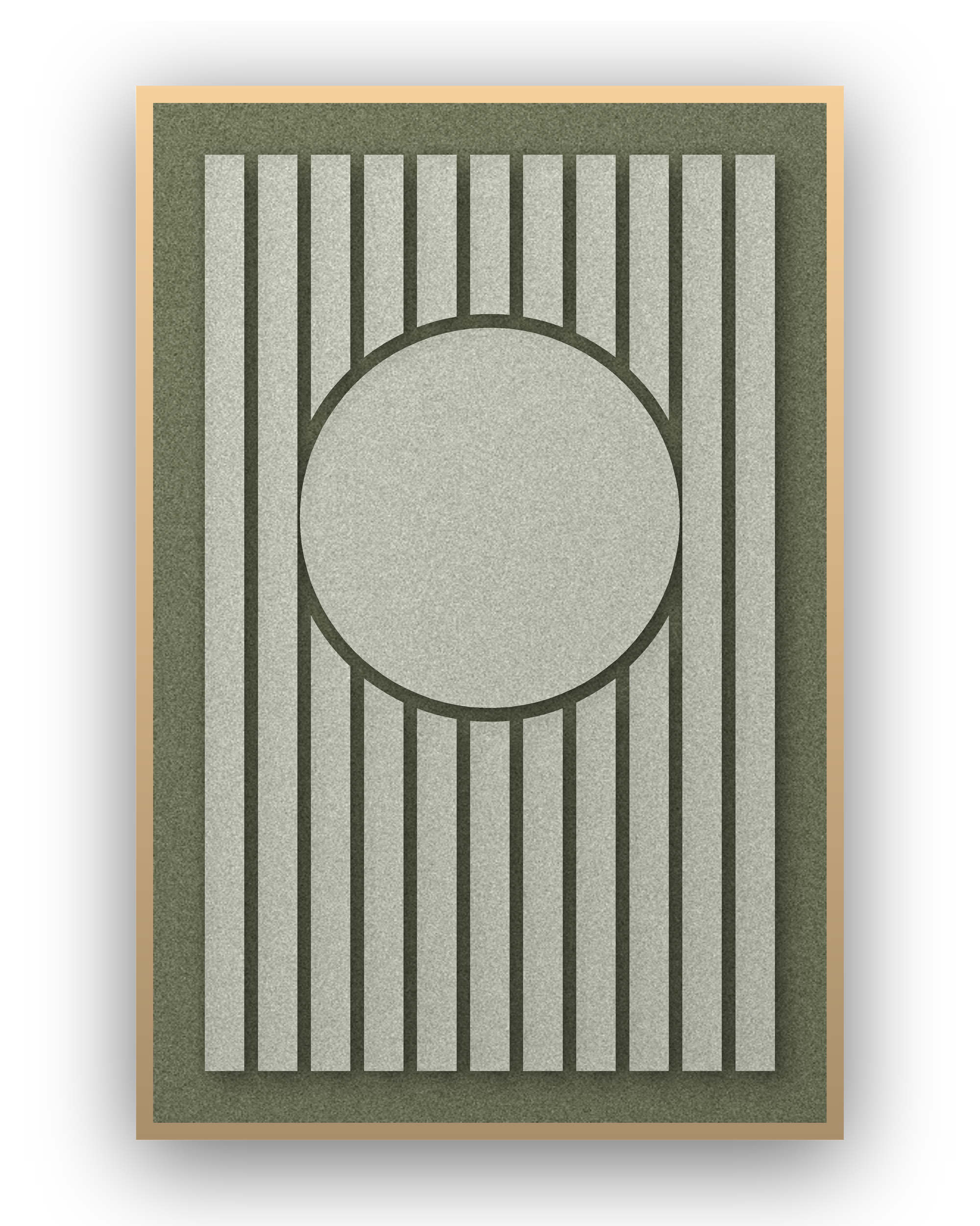 Panneau en feutre acoustique Sun Bend Fern, cadre caisse naturel