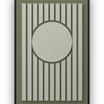 Panneau en feutre acoustique Sun Bend Fern avec éléments appliqués gris-vert sur vert forêt, cadre caisse noir