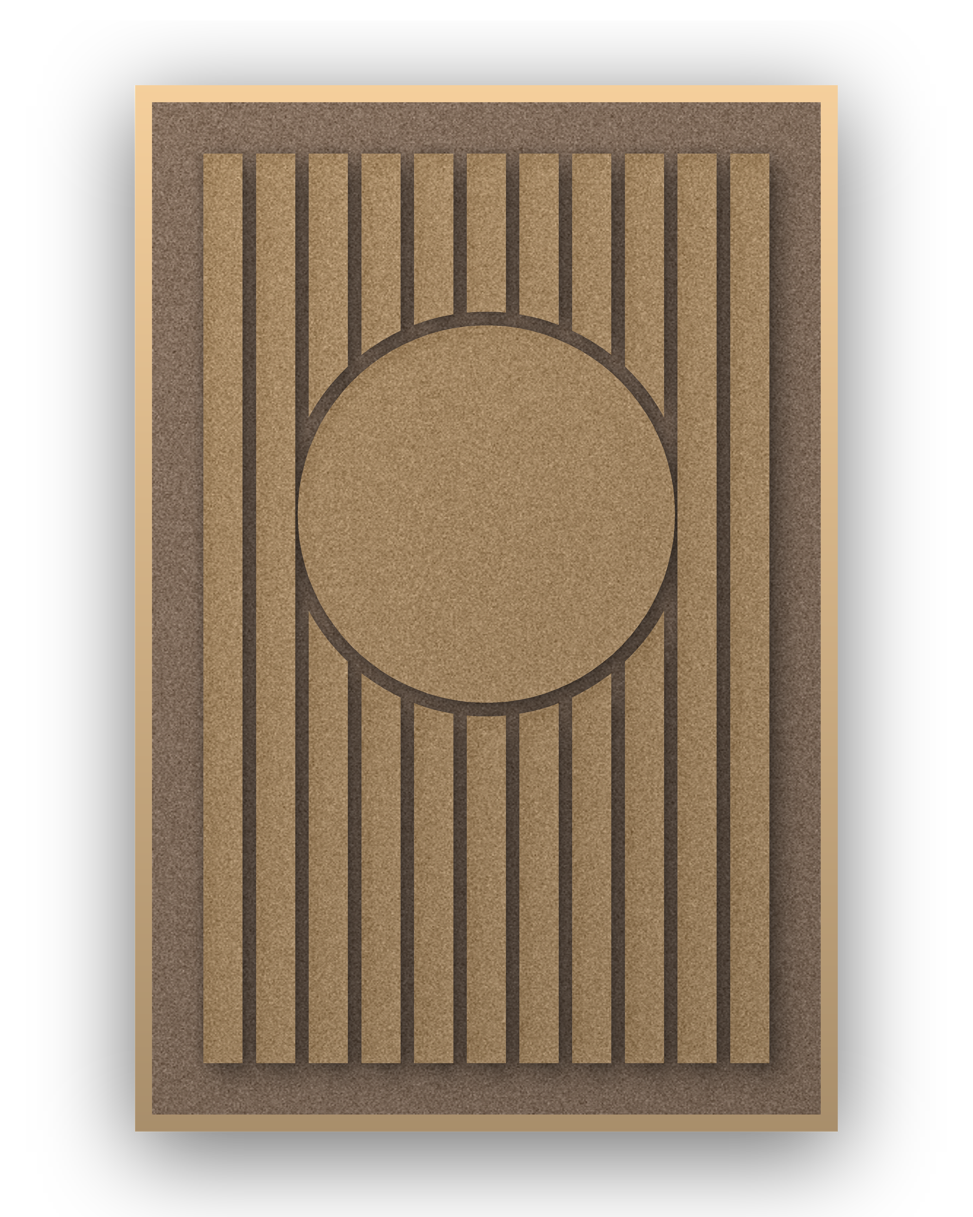 Panneau en feutre acoustique Sun Bend Latte, cadre caisse naturel