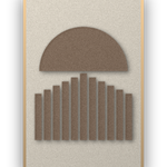 Panneau en feutre acoustique Sunset Stripes Cocoa, cadre caisse naturel