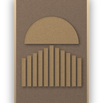 Panneau en feutre acoustique Sunset Stripes Latte, cadre caisse naturel