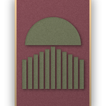 Panneau en feutre acoustique Sunset Stripes Wine, cadre caisse naturel