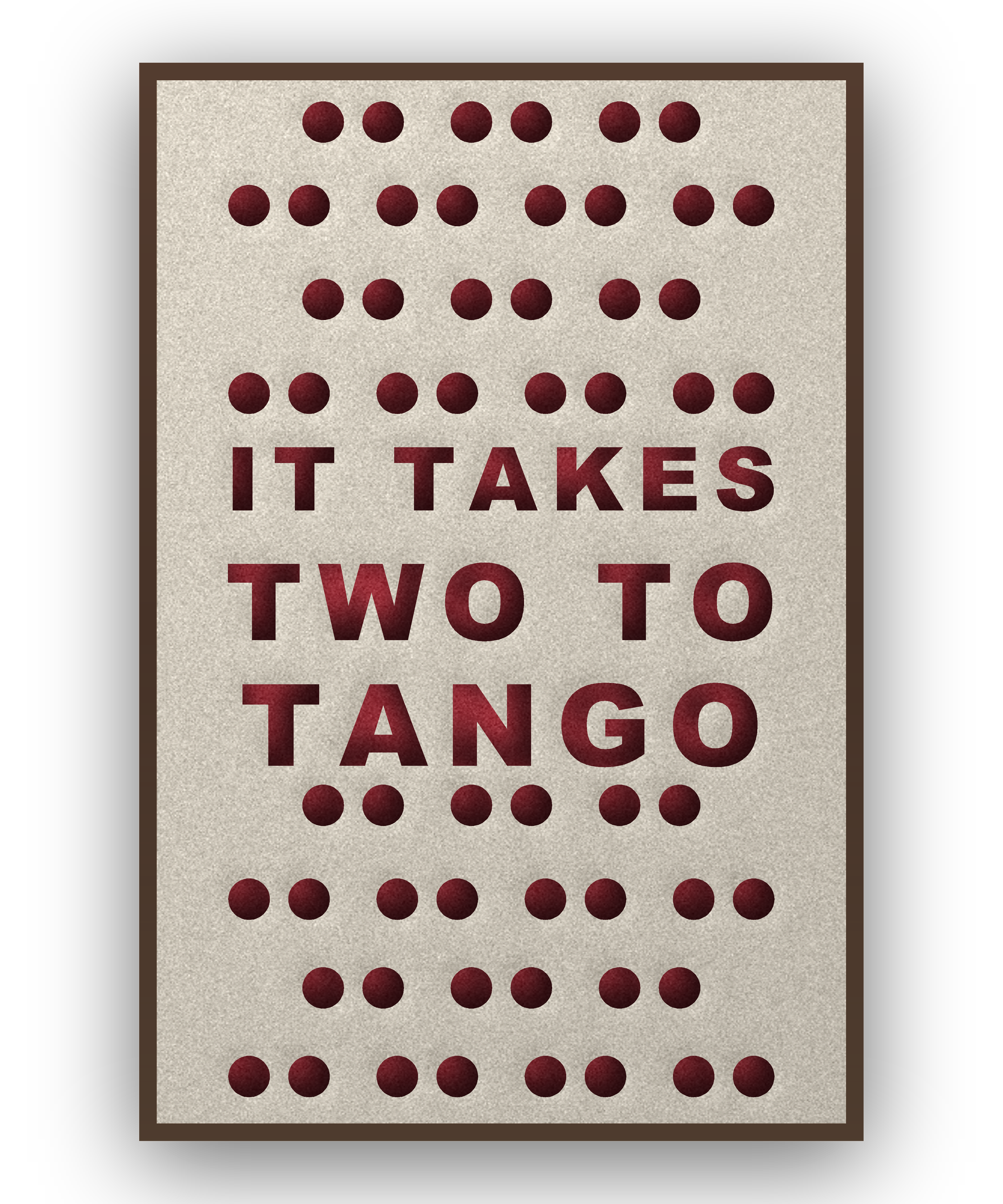 Tango akoestisch viltpaneel met kastanjebruine (wenge) baklijst, vrijstaand