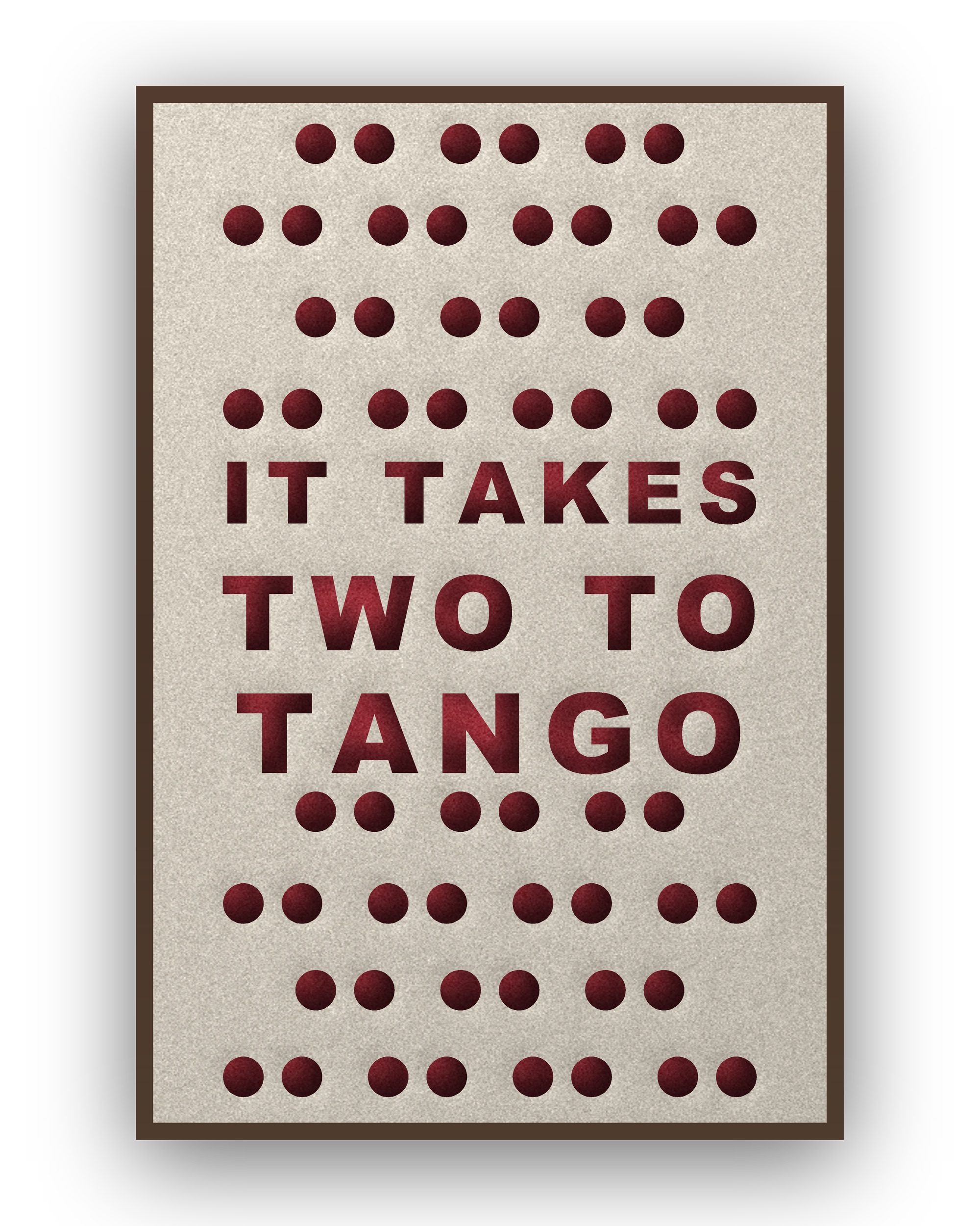 Tango akoestisch viltpaneel met kastanjebruine (wenge) baklijst, vrijstaand