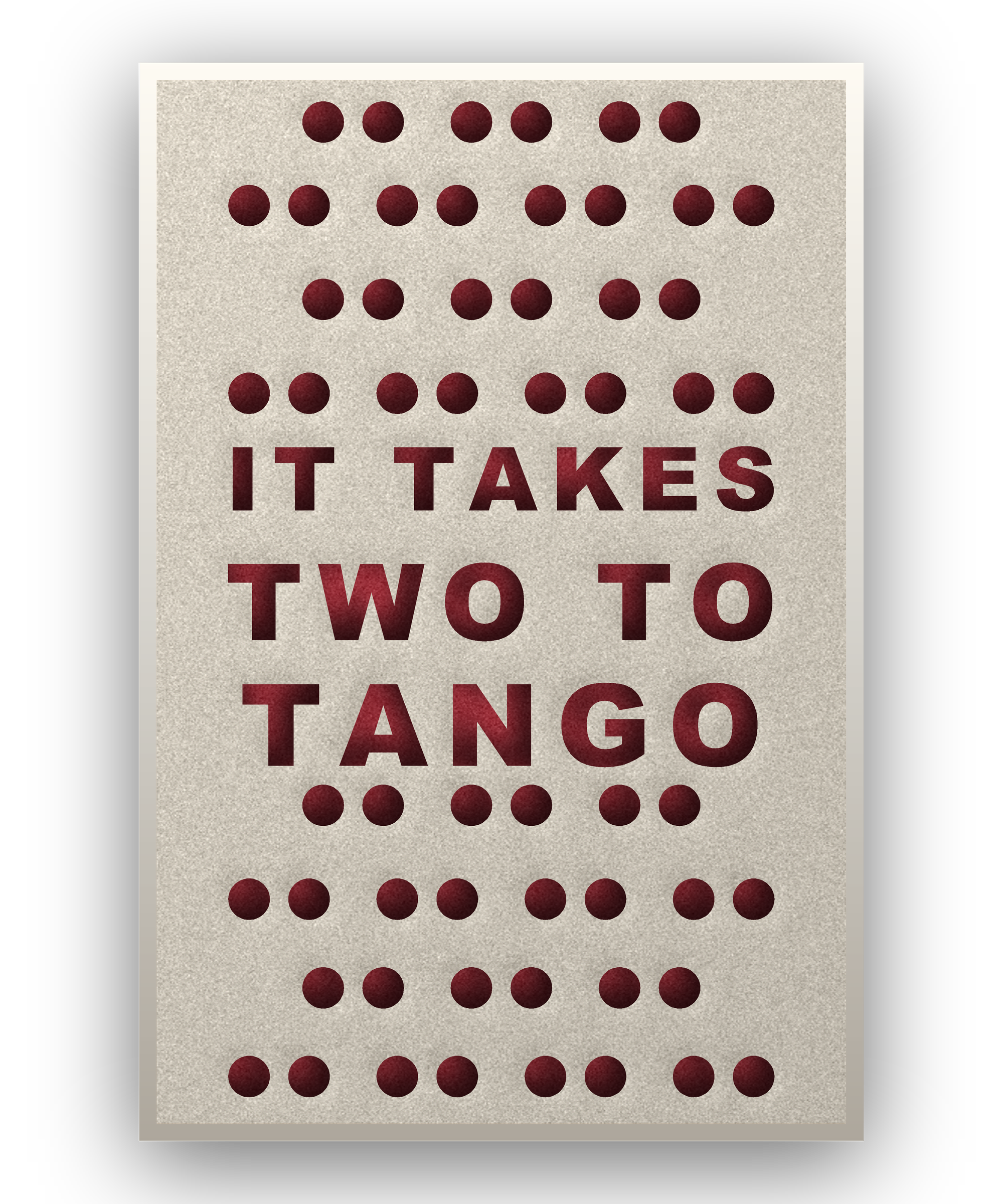 Tango akoestisch viltpaneel met witte baklijst, vrijstaand