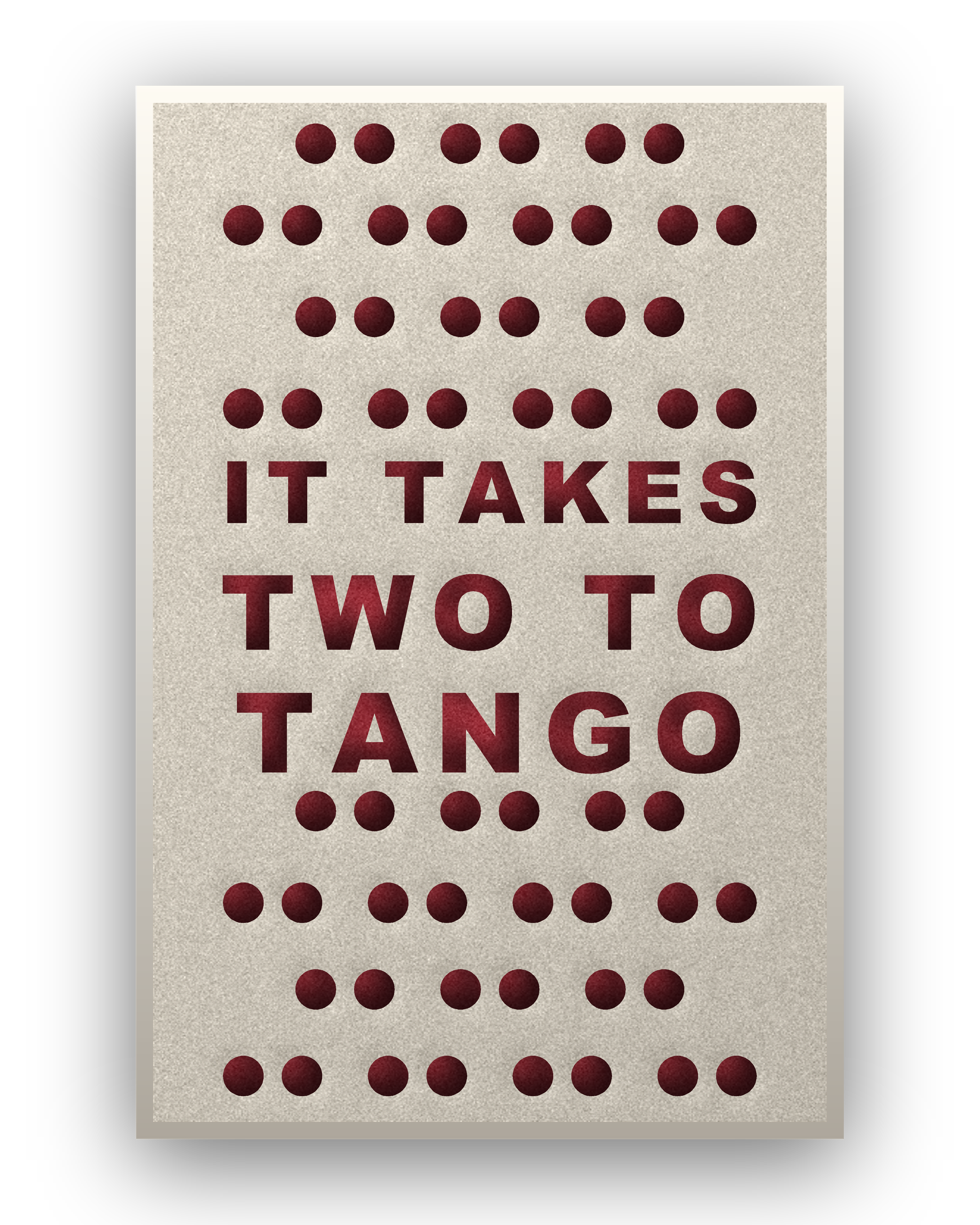Tango akoestisch viltpaneel met witte baklijst, vrijstaand