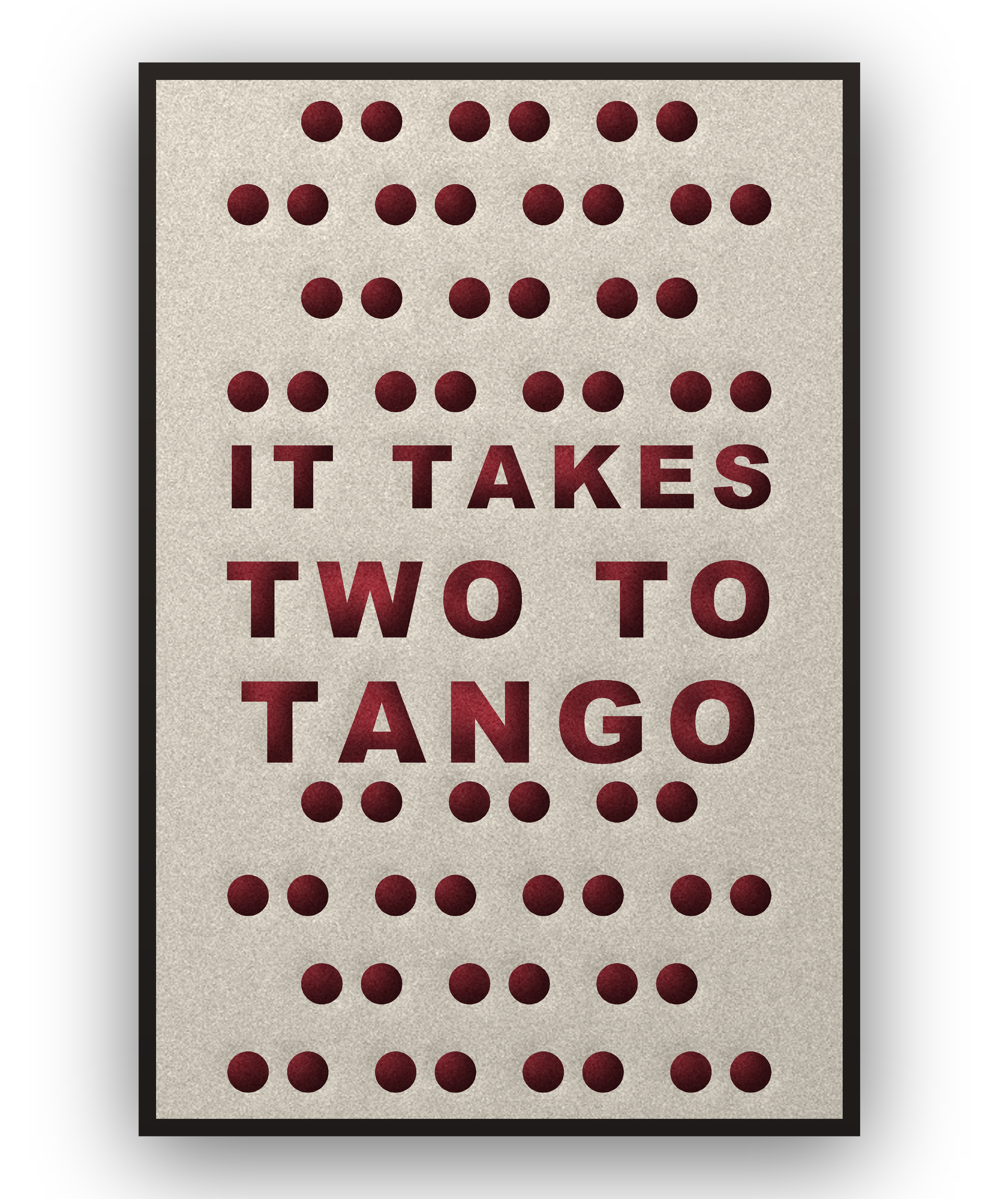 Tango akoestisch viltpaneel met zwarte baklijst, vrijstaand