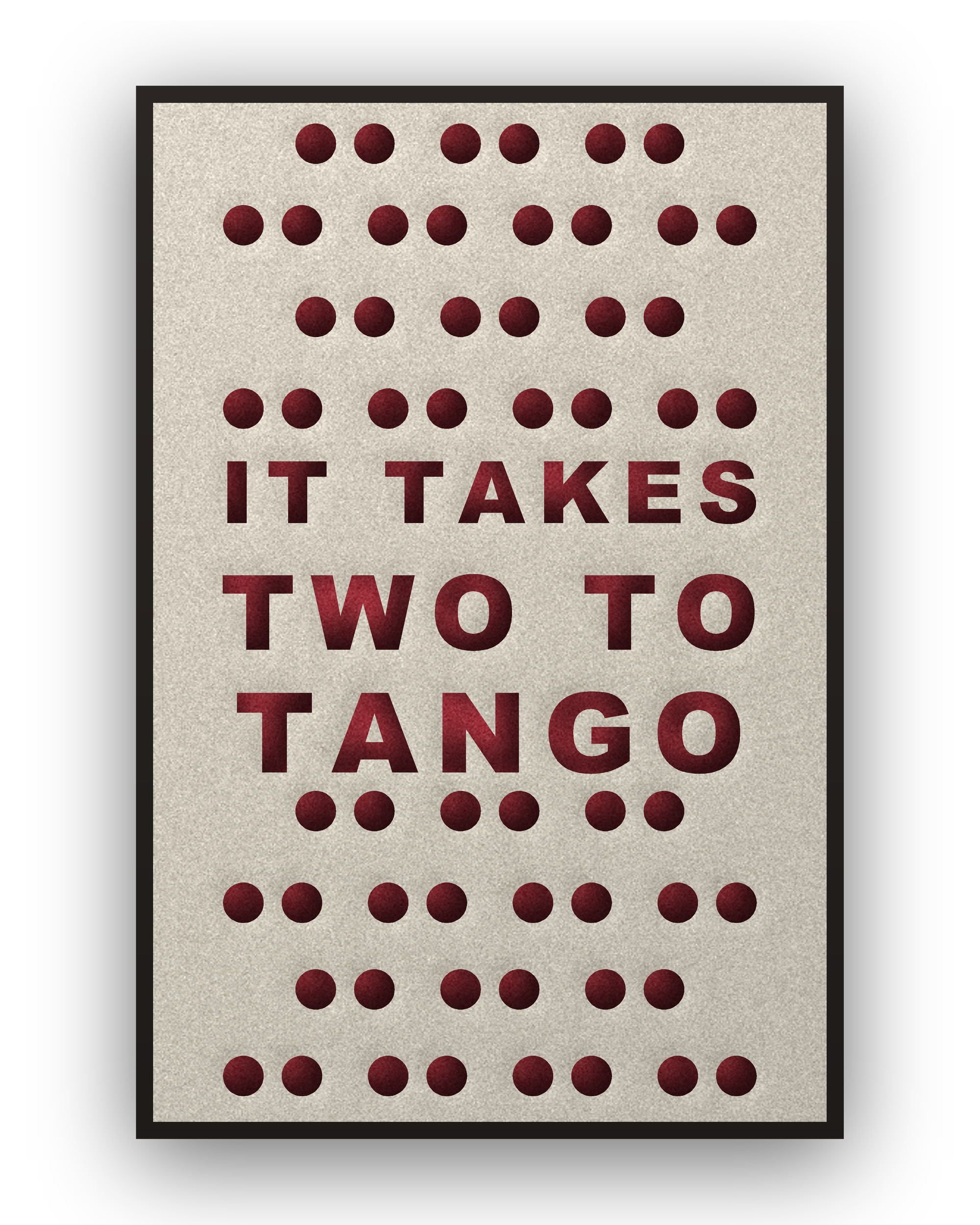 Tango akoestisch viltpaneel met zwarte baklijst, vrijstaand