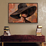 Terracotta Breath ambiance avec cadre caisse noir dans un intérieur de luxe moderne
