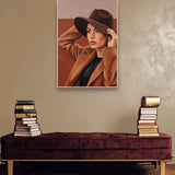 Terracotta Gaze sfeerbeeld met blanke houten lijst in moderne luxe interieur