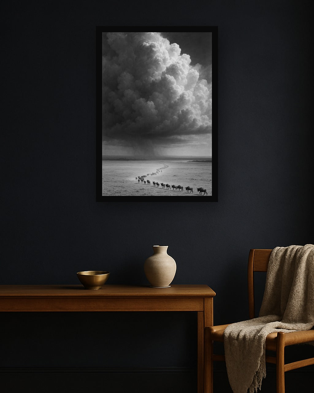 The Crossing interieur mockup met zwarte lijst
