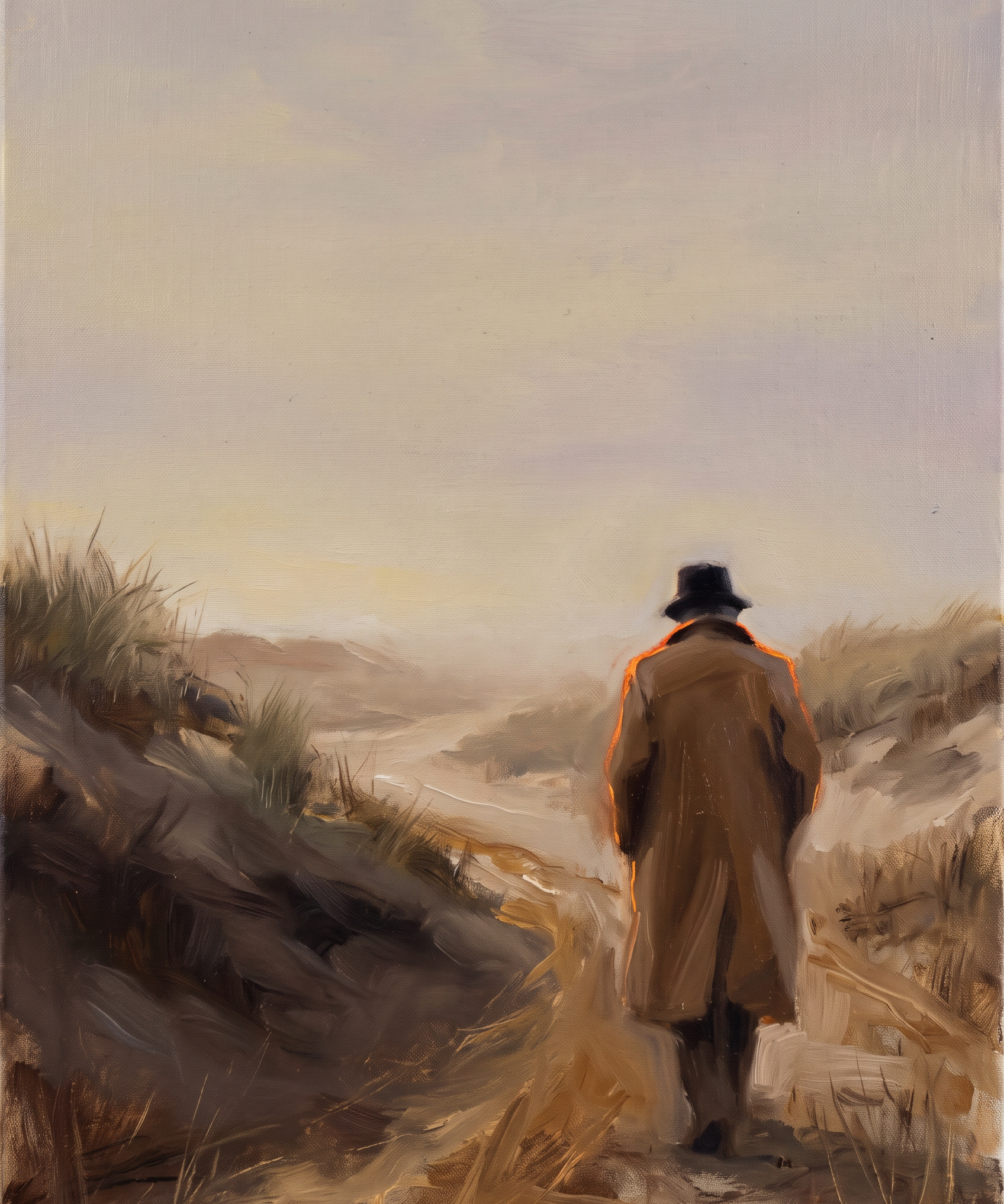 The Long Walk - eenzame wandelaar in de duinen, Wandkraft